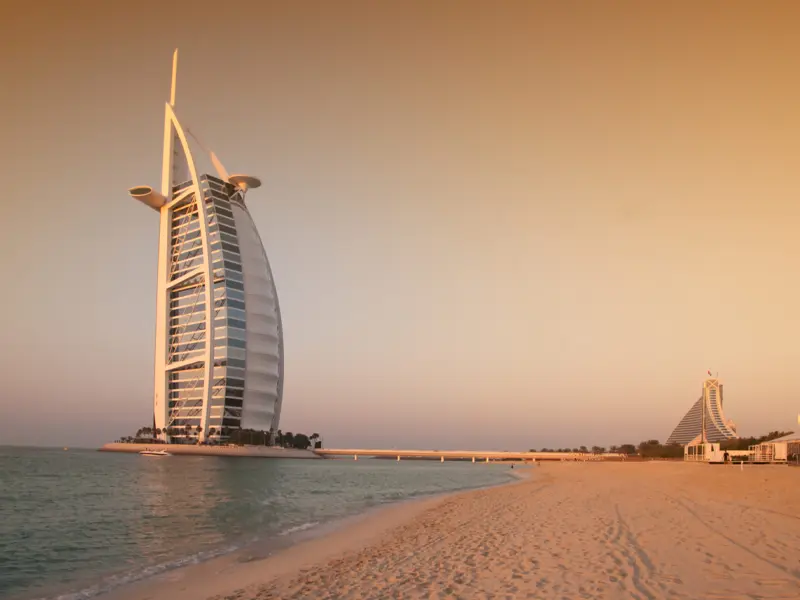 Lay on the Beach Near Burj Khalifa